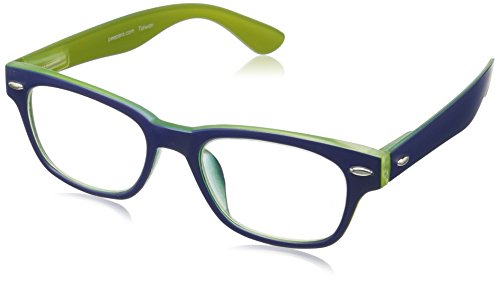Peepers by PeeperSpecs Bellissima Rectangular Reading Glasses, Navy/Green, 49 mm + 2