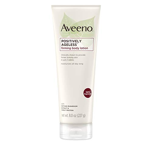 Aveeno Positively Ageless Anti-Aging Firming Body Lotion with Shiitake Mushroom complex & Wheat Protein, Lightweight & Non-Greasy Daily Moisturizing Lotion, 8 oz (Pack of 2)