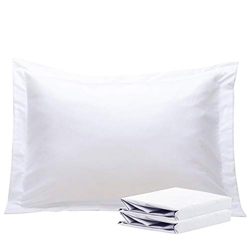 NTBAY 100% Brushed Microfiber Standard Pillow Shams Set of 2, Soft and Cozy, Wrinkle, Fade, Stain Resistant, Standard, White