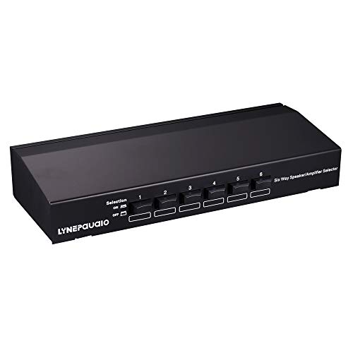 Nobrand LTOnlineStore Six-Way Stereophony Loudspeaker/Amplifier Comparator Bidirectional Selective Switch Switcher (Black) (Color : Black)