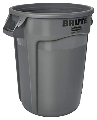 Rubbermaid Commercial Products Brute Heavy-Duty Trash/Garbage Can, 32 Gallon, Gray