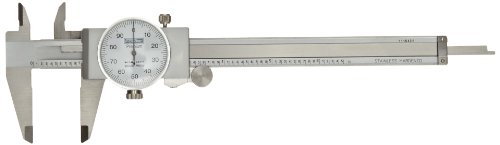 Fowler Full Warranty Stainless Steel Shockproof Dial Caliper, 52-008-706-0, 0-6' Measuring Range, 0.001' Graduation Interval, Face Color White