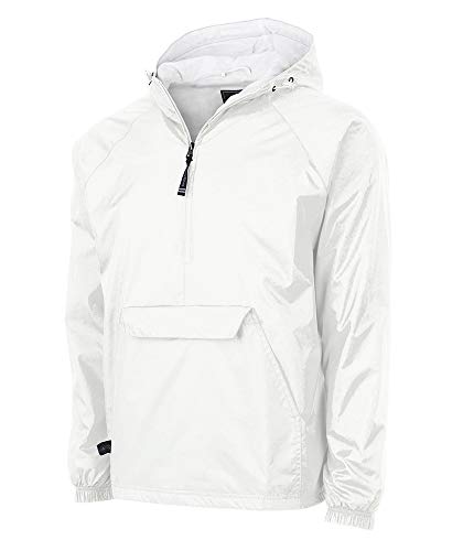 Charles River Apparel unisex adult & Water-resistant Pullover Rain (Reg/Ext Sizes) Windbreaker Jacket, White, Small US