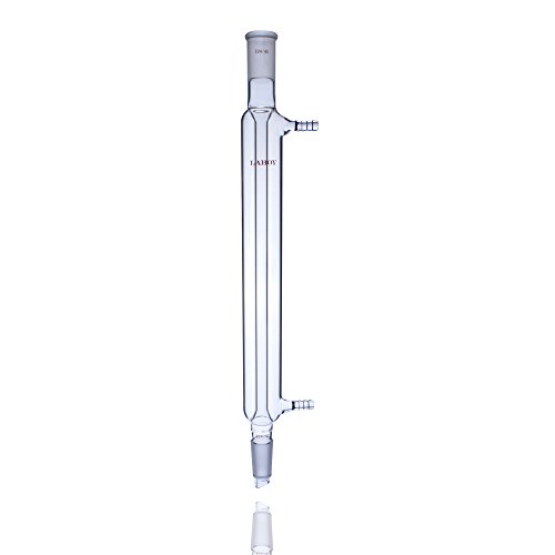 Laboy Glass Liebig Condenser with 24/40 Joints 300mm in Jacket Length Used in Reflux or Distillation Aapparatus Chemistry Lab Glassware with 10mm Glass Hose Connections