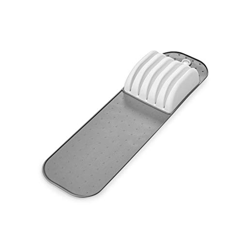 madesmart Small In-Drawer Knife Mat - White | CLASSIC COLLECTION | Holds up to 5 Knives | Safe | Open Design to fit Any Size Knife | Soft-grip Slots and Non-slip Mat | BPA Free