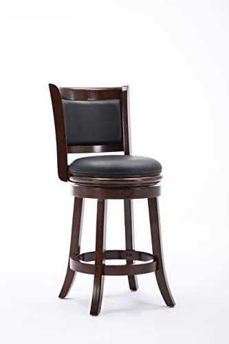 Boraam Augusta Counter Height Swivel Stool, 24-Inch, Cappuccino