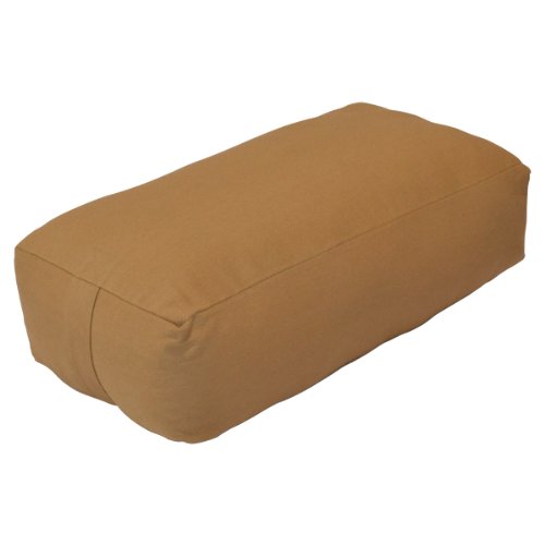 YogaDirect Supportive Rectangular Cotton Yoga Bolster, Russet