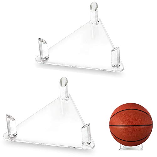 Tasybox Acrylic Ball Stand Holder, Sports Ball Storage Display Rack for Basketball Football Volleyball Soccer Rugby Balls 2 Pack