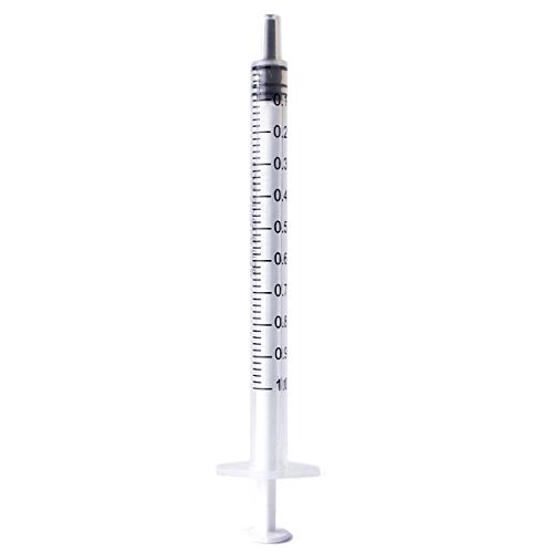 BSTEAN 1ml 1cc Syringe with Luer Slip Tip, No Needle, Non-Sterile (Pack of 50)
