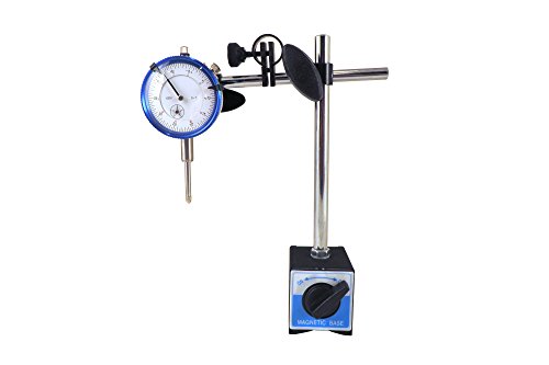 Magnetic Base with Fine Adjustment and SAE Dial Test Indicator with 0.0005: Resolution (half a thousandth), 1' Travel, Accuracy 0.001' per 1' Mag Base MBDI
