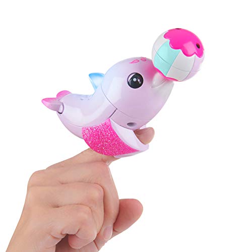 WowWee Fingerlings Baby Light-Up Dolphin - Jules (Pink) - Interactive Toy