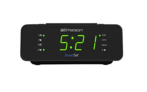 Emerson SmartSet Alarm Clock Radio with AM/FM Radio, Dimmer, Sleep Timer and .9' LED Display, CKS1900