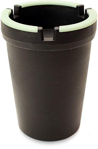 VIP Home Essentials Stub Out Glow in The Dark and Non-Glow Cup - Butt Bucket Ashtray (Black, Regular)