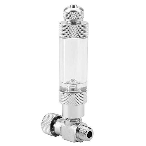 Aquarium CO2 Check Valve, Stainless Steel Needle Check Valve Bubble Counter Aquariums System CO2 Regulator Fish Tank Accessory(Single Head Micro-metering Valve + Bubble Counter)