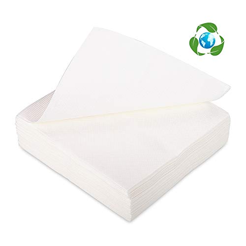 Compostable Napkins, Biodegradable Eco Napkins, Disposable Napkin(White) 50PCS