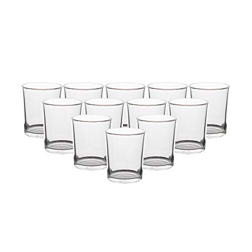 FUND AMLIGHT Glass Tealight Candle Holder Set of 12, Clear Votive Candle Holder, Mercury Candle Holder for Wedding, Party, Home Dec. and Centerpiec