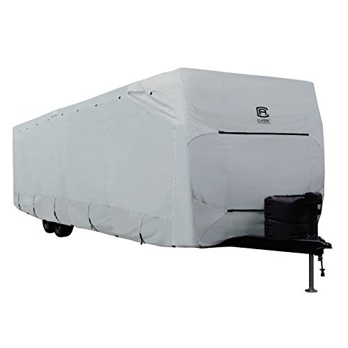 Classic Accessories - 80-325-201001-RT Over Drive PermaPRO Deluxe Travel Trailer Cover, Fits 33' - 35' RVs - Lightweight Ripstop and Water Repellent RV Cover (80-326-211001-RT)