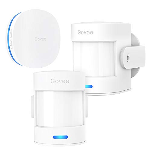 Govee Motion Sensor Alarm Upgraded, 328Ft Motion Detector for Home Security with 36 Tunes and 5 Adjustable Volumes, Driveway Alarm with LED Indicators, 2 PIR Motion Sensors and 1 Receiver