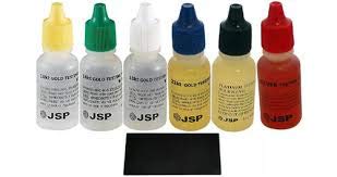 JSP Gold, Silver, and Platinum Testing Acid Solutions Kit With Test Stone