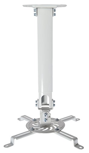 VIVO Universal Extending White Ceiling Projector Mount, Height Adjustable Projection (MOUNT-VP02W)