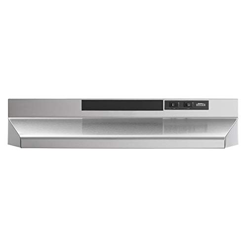 Broan-NuTone F403004 Insert with Light, Exhaust Fan for Under Cabinet Two-Speed Four-Way Convertible Range Hood, 30-Inch, Stainless Steel