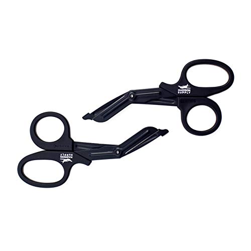 Madison Supply - Medical Scissors, EMT and Trauma Shears, Premium Quality 7.5' - Fluoride-Coated with Non-Stick Blades 2-Pack