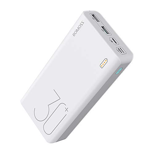 ROMOSS 30000mAh Power Bank Sense 8+, 18W PD USB C Portable Charger with 3 Outputs & 3 Inputs External Battery Pack Cell Phone Charger Battery Compatible with iPhone 11, Xs Max, MacBook, iPad Pro