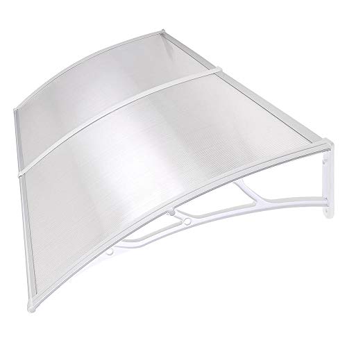 Instahibit 79x40' Window Awning Front Door Cover UV Rain Snow Protection Outdoor Patio Canopy 2 Whole Hollow Sheets