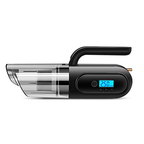 4 in 1 car Vacuum Cleaner, Portable Car Air Pump with LED Lighting Digital Tire Pressure Gauge Suitable for Home/Car,Black