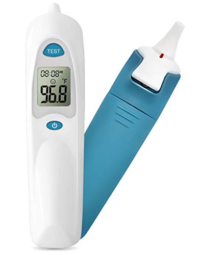 Ear Thermometer for Fever with Probe Covers and Stand, Medical Ear Infrared Thermometer for Baby, Kids and Adult - 1s Instant Accurate Reading