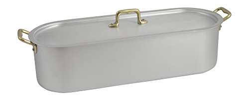 Ottinetti 40cm'Donna' Brushed Aluminium Fish Poacher With Lid And Grill, Medium, Silver