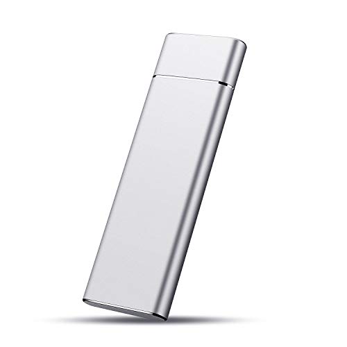 External Hard Drive, Portable Hard Drive USB 3.0 1TB 2TB HDD Type C Data Storage Slim External Hard Drive Compatible with PC, Laptop and Mac (2TB, Silver)