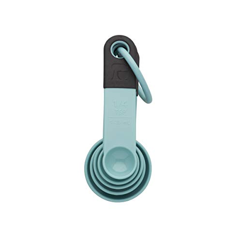 KitchenAid Classic Measuring Spoons, Set of 5, Aqua Sky/Black