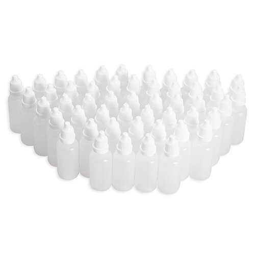 TOPWEL Excellent Quality 50pcs 15ml Empty Eyedrops Plastic Dropper Dropping Bottle Eye Liquid Dropper- Plug Can Removable the Lip Can Be Screwed On