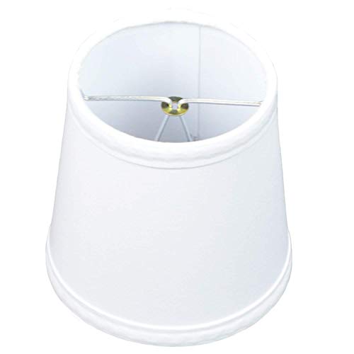 FenchelShades.com Lampshade 4' Top Diameter x 5' Bottom Diameter x 5' Slant Height with Flame-Clip Attachment (Linen White)