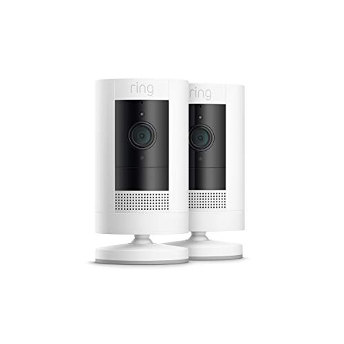 Ring Stick Up Cam Battery HD security camera with two-way talk, Works with Alexa – 2-Pack