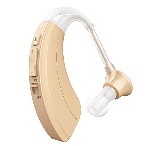 Hearing Amplifier Aid Digital Personal Sound Enhancement Device with Noise Reduction for Adults and Seniors, 500hr Batteries and Hearing Aid Brushes Included