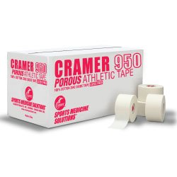 Cramer 950 Premium White Athletic Tape for Ankle, Wrist, and Injury Taping, Helps Protect and Prevent Injuries, Promotes Faster Healing, Athletic Training Supplies, Bulk Case of AT Tape, White, 1' X 15 Yard - 48 Rolls