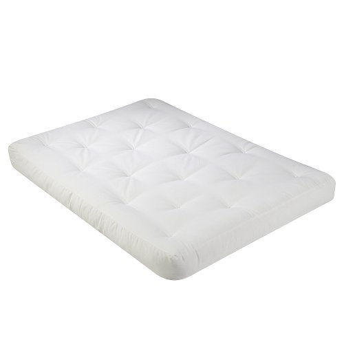 Serta Chestnut Double Sided Foam and Cotton Full Futon Mattress, Natural, Made in The USA