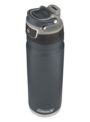 Coleman FreeFlow AUTOSEAL Insulated Stainless Steel Water Bottle, Slate, 24 oz.