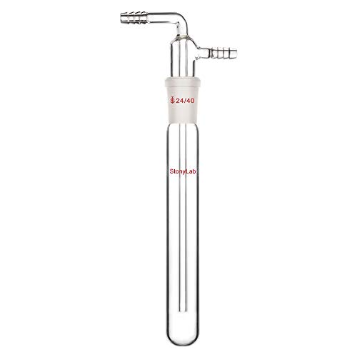 StonyLab Glass Vacuum Cold Trap with 10 mm Serrated Hose, 200 mm Length Below The 24/40 Joint