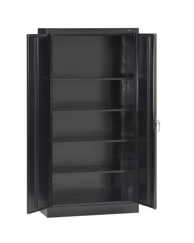 Tennsco 7224 24 Gauge Steel Standard Welded Storage Cabinet, 4 Shelves, 200 lbs Capacity per Shelf, 36' Width x 72' Height x 24' Depth, Black