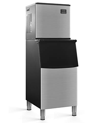 ADT 110V Commercial Ice Maker 350LBS/24H, Full Clear Cube, Stainless Steel Industrial Modular Full Dice Ice Cube Machine Professional Refrigeration Equipment