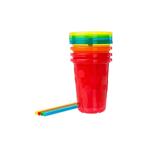 The First Years Take & Toss Spill Proof Straw Cups, 10 Ounce, Pack of 4