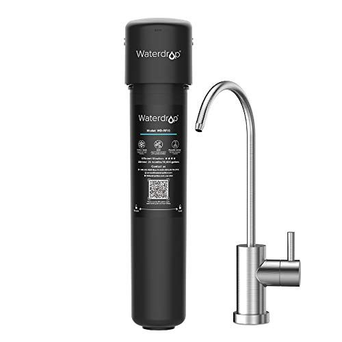 Waterdrop 15UB Under Sink Water Filter System, 16K High Capacity Drinking Water Filtration System, with Dedicated Brushed Nickel Faucet, Removes 99% Chlorineand Reduce Lead, Bad Taste & Odor, USA Tech