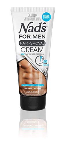 Nad's for Men Hair Removal Cream - Painless Hair Removal For Men - Soothing Depilatory Cream For Unwanted Coarse Male Body Hair, 6.8 Oz