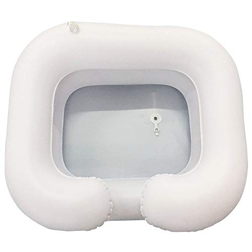 Inflatable Hair Washing Basin, Portable Bedside Shower,Shampoo and Conditioner Basin, Wash Hair in Bed, for Injured, Elderly, Bed-Bound,Handicapped, Easily Clean Hair(White)