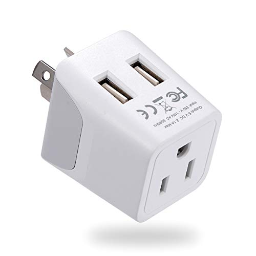 Australia, New Zealand, China Travel Adapter Plug by Ceptics, Dual USB Input - Ultra Compact - USA to Type I - Perfect for Cell Phones, Chargers, Cameras, Tablets, and more (CTU-16)