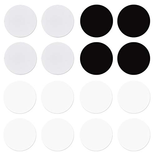 Pre-Cut 1-Inch Fusible Glass Circle Black, White, Clear, 90 COE, 16-Pack - The Essential Jewelers Sampler Pack by New Hampshire Craftworks