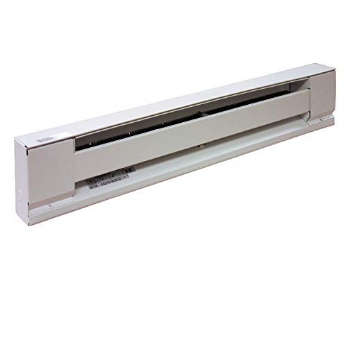 TPI Corporation H2912-120SW Electric Baseboard Heater, Stainless Steel Element, 240/208 Volt, 2500/1875 Watts, 120' in Length, White, Thermostat Ordered as Separate Item